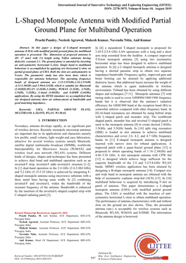 L-Shaped Monopole Antenna with Modified Partial Ground Plane for Multiband Operation