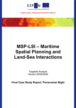 MSP-LSI – Maritime Spatial Planning and Land-Sea Interactions