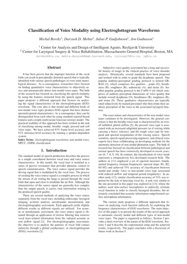 Classification of Voice Modality Using Electroglottogram Waveforms