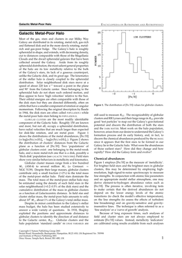 Galactic Metal-Poor Halo E NCYCLOPEDIA of a STRONOMY and a STROPHYSICS