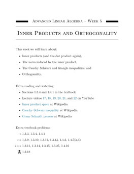 Inner Products and Orthogonality