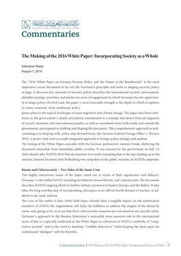 The Making of the 2016 White Paper: Incorporating Society As a Whole