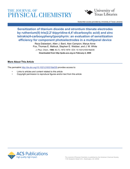 Sensitization of Titanium Dioxide and Strontium Titanate Electrodes By