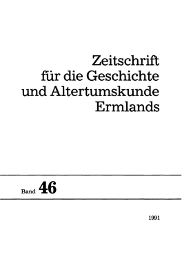 Zeitschrift Für Die Geschichte Und Altertumskunde Ermlands, Band 46, 1991