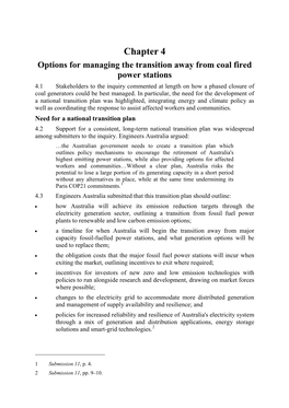 Interim Report: Retirement of Coal Fired Power