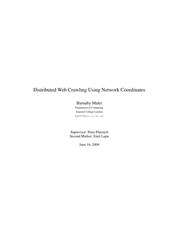 Distributed Web Crawling Using Network Coordinates