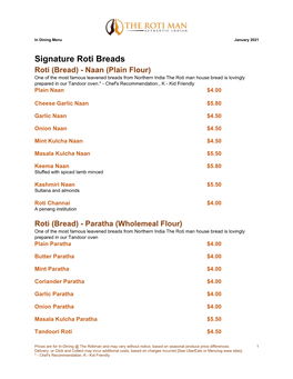 Signature Roti Breads