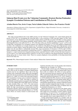 Saharan Dust Events Over the Valencian Community (Eastern Iberian Peninsula): Synoptic Circulation Patterns and Contribution to PM10 Levels