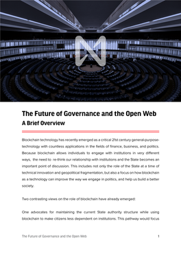 The Future of Governance and the Open Web a Brief Overview