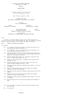 SECURITIES and EXCHANGE COMMISSION Washington, DC 20549 FORM 8-K CURRENT REPORT