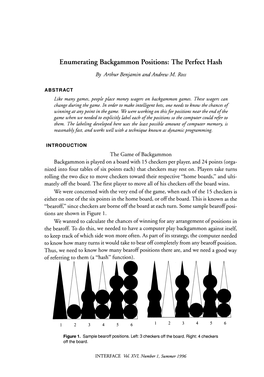 Enumerating Backgammon Positions: the Perfect Hash