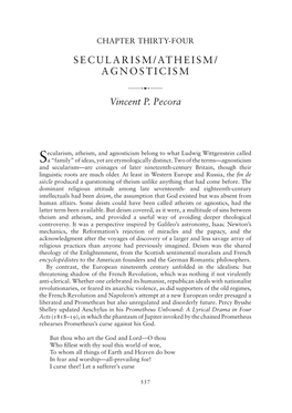 Secularism/Atheism/ Agnosticism