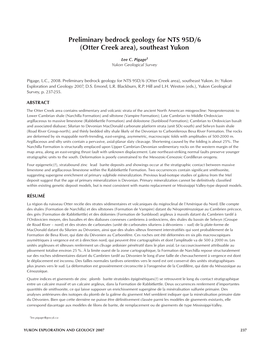 Preliminary Bedrock Geology for NTS 95D/6 (Otter Creek Area), Southeast Yukon L