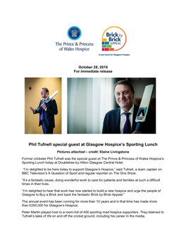 Phil Tufnell Special Guest at Glasgow Hospice's Sporting Lunch