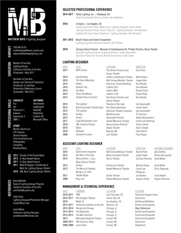 Theatrical Lighting Designer Resume