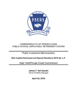 Bain Capital Distressed and Special Situations 2019 (A), LP