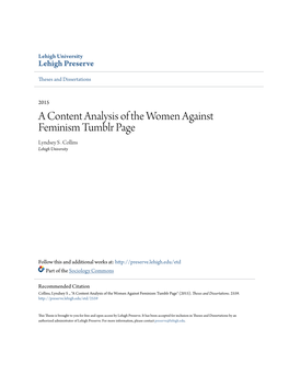 A Content Analysis of the Women Against Feminism Tumblr Page Lyndsey S