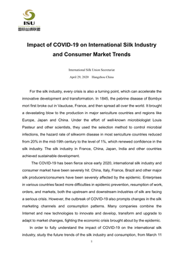 Impact of COVID-19 on International Silk Industry and Consumer Market Trends