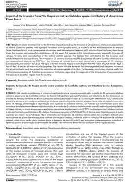 Impact of the Invasion from Nile Tilapia on Natives Cichlidae Species in Tributary of Amazonas River.Cdr