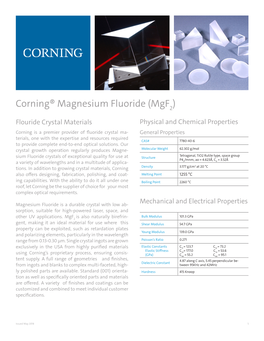 Corning® Magnesium Fluoride (Mgf )