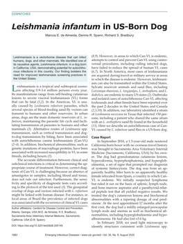 Leishmania Infantum in US-Born Dog Marcos E
