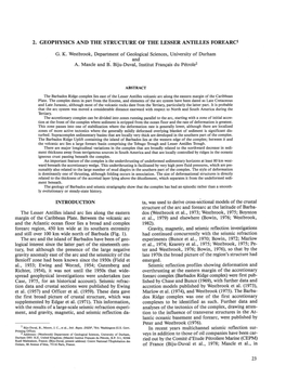 2. Geophysics and the Structure of the Lesser Antilles Forearc1