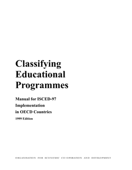Classifying Educational Programmes