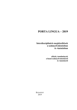 Porta Lingua – 2019