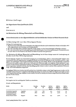 LANDTAG RHEINLAND-PFALZ Druckuche W2911 13