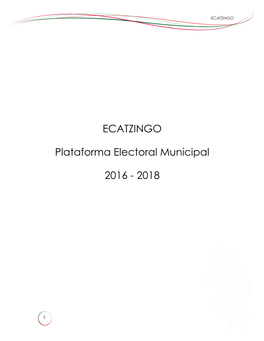 ECATZINGO Plataforma Electoral Municipal 2016