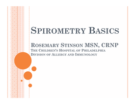 Spirometry Basics