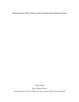 Effects of Dams on Native Americans in the Columbia River Basin Elliott
