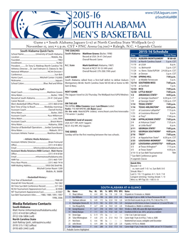 2015-16 South Alabama Men's Basketball