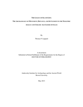 By Thomas P. Leppard a Dissertation Submitted in Partial Fulfillment of the Requirements for the Degree of DOCTOR of PHILOSOPHY