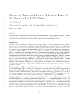 Hirschsprung Disease in an Infant with L1 Syndrome