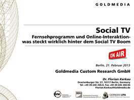 Social TV Fernsehprogramm Und Online-Interaktion- Was Steckt Wirklich Hinter Dem Social TV Boom