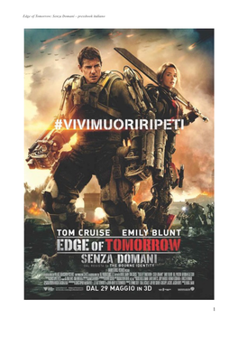 Edge of Tomorrow: Senza Domani – Pressbook Italiano