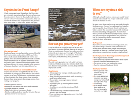 Coyote Conflict Brochure