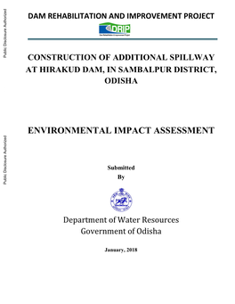 Dam Rehabilitation and Improvement Project Construction of Additional Spillway at Hirakud Dam, in Sambalpur District, Odisha