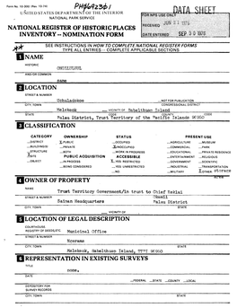 National Register of Historic Places Inventory -- Nomination Form