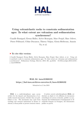 Using Volcaniclastic Rocks to Constrain Sedimentation Ages