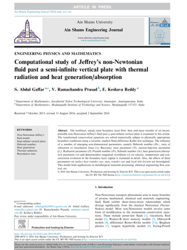 Computational Study of Jeffreyв€™S Non-Newtonian Fluid Past a Semi