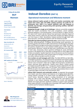 Indosat Ooredoo (ISAT IJ) Maintain Operational Momentum and Milestone Moment