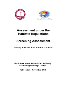 Assessment Under the Habitats Regulations Screening Assessment