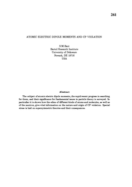 Atomic Electric Dipole Moments and Cp Violation