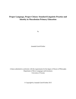 Proper Language, Proper Citizen: Standard Practice and Linguistic Identity in Primary Education