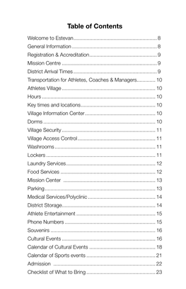 Table of Contents Welcome to Estevan