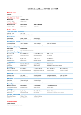 IJSHS Editorial Board (4/1/2011 –3/31/2013)