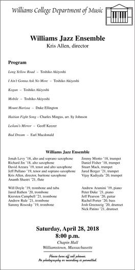 4-28-18 Jazz Ensemble