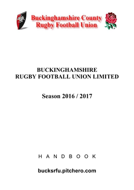 Buckinghamshire County Rugby Football Union Cup & Bowl Competitions